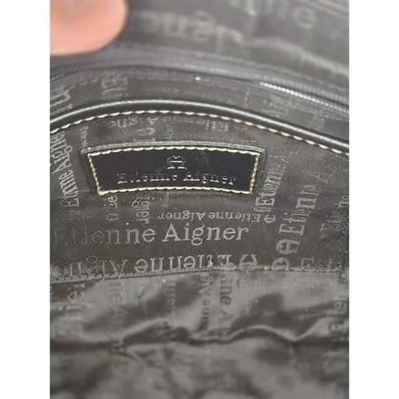 Etienne Aigner small black signature classic design handbag purse - Picture 8 of 10